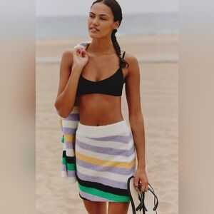 New With Tags Anthropologie Daily Practice Cozy Stripe Sweater Mini Skirt XXXS